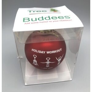 Tree Buddees Christmas Ornament Red Holiday Workout Funny Wine Corkscrew Humor